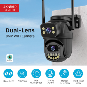 Binocular Gun Ball Linkage Integrated Wireless Surveillance Camera