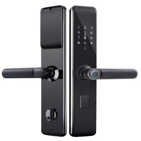 "Smart Security Handle with Digital Tuya Integration - WiFi Enabled Apartment Fingerprint Door Lock with Keys" (TYPES: KEY, SPECIAL FEATURES: TAMPER ALARM)