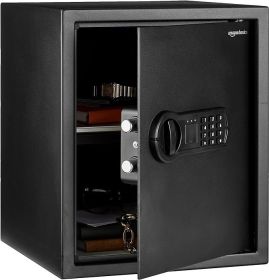 Basics Steel Home Security Electronic Safe with Programmable Keypad Lock, Secure Documents, Jewelry, Valuables (Color: Black1.52 Cubic Feet)