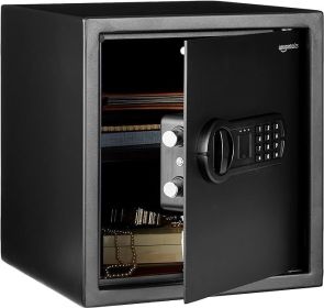 Basics Steel Home Security Electronic Safe with Programmable Keypad Lock, Secure Documents, Jewelry, Valuables (Color: Black1.2 Cubic Feet)