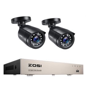 ZOSI 8CH 1080P CCTV System Outdoor 5MP Lite Video DVR with 2/4/6/8pcs 2MP Wired Security Cam Day/Night Video Surveillance System (Color: 8CH DVR x 2 Cameras, Build-in HDD: 1T)