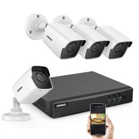 ANNKE 8CH 5MP Lite Video Security System 5IN1 H.265+ DVR With 4PCS 5MP Bullet Outdoor Weatherproof Surveillance Cameras CCTV Kit (Color: R4BG, Build-in HDD: 2T)