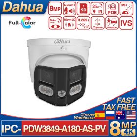 Original Dahua 2x4MP IP Camera IPC-PDW3849-A180-AS-PV TiOC Duo Splicing Fixed-focal WizSense CCTV Surveillance Network Camera (Sensor Size: 8MP White, Focus: 2.8mm)