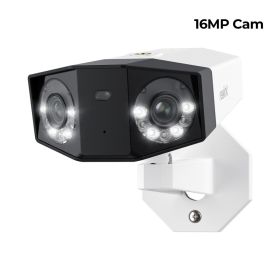 Reolink 4K UHD Dual-Lens Security Camera 16MP Duo 3 Series PoE IP Camera 180° Panoramic View Home Video Surveillance Cameras (Sensor Size: 16MP Cam)