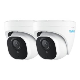 Reolink Smart Security Camera 5MP PoE Outdoor Infrared Night Vision IP Cam Person/Vehicle Detection Home Surveillance Camera (Sensor Size: 2 Pcs Dome cams, Focus: 4mm)