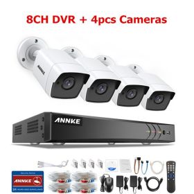 ANNK H.265+ 5MP Lite Ultra HD 8CH DVR CCTV Security System 8PCS Outdoor 5MP EXIR Night Vision Camera Video Surveillance Kit (Color: 5MP CMOS Camera, Build-in HDD: nan)