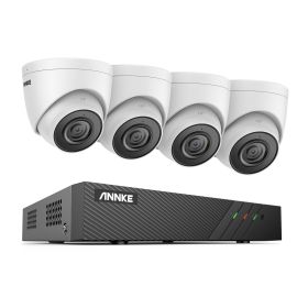 ANNKE 8CH FHD 5MP POE Network Video Security System H.265+ 6MP NVR With 5MP Weatherproof Surveillance POE Cameras With Audio in (Color: I51DS0402, Build-in HDD: nan)