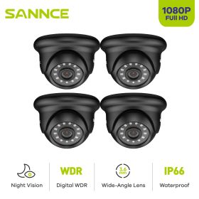 SANNCE 4PCS 1080P HD TV1 Security Dome Camera Smart IR Night Vision CCTV Surveillance Camera Indoor Outdoor Weatherproof Camera (Sensor Size: T1GL04, Focus: 3.6mm)
