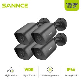 SANNCE 4PCS 1080P HD TV1 Security Dome Camera Smart IR Night Vision CCTV Surveillance Camera Indoor Outdoor Weatherproof Camera (Sensor Size: T1GN04, Focus: 3.6mm)