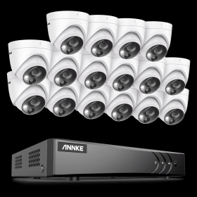 ANNKE 265+ CCTV Video Surveillance DVR Kit With 16Pcs Security Camera Motion Detection 16CH 5MP Video Surveillance System IP67 (Color: 16CH 16Pcs Kits, Build-in HDD: nan)