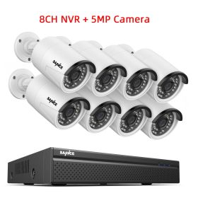 SANNCE 8CH 8MP POE NVR Kit CCTV Security System 8MP/5MP/3MP IR IP66 Outdoor IP Camera Plug&Play 8Pcs Video Surveillance System (Color: 8PCS 5MP, Build-in HDD: 1T)