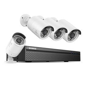 SANNCE 8CH 8MP POE NVR Kit CCTV Security System 8MP/5MP/3MP IR IP66 Outdoor IP Camera Plug&Play 8Pcs Video Surveillance System (Color: 4PCS 8MP, Build-in HDD: 1T)