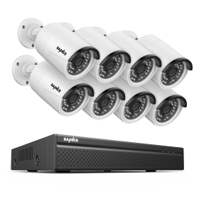 SANNCE 5MP 8CH CCTV Video Security Outdoor Night vision Waterproof IP Camera Control Surveillance System POE H.264+ 8CH NVR Kit (Color: 8Pcs 5MP Camera, Build-in HDD: 1T)