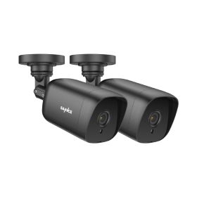 SANNCE 1080P HD 2PCS 4PCS Outdoor Bullet Weatherproof TVI Cameras Home Video Security Cameras Kit CCTV Surveillance Smart IR Kit (Color: 2pcs T1GN)