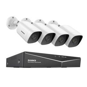 SANNCE 4CH DVR CCTV System 4PCS 2MP IP66 Waterproof Outdoor Security Cameras 1080P TVI CCTV DVR 1280TVL Surveillance Kit (Color: 4CH 4PCS DVR Kit, Build-in HDD: 1T)