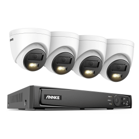 Annke 8CH NVR 12MP HD IP Security Camera Poe 6K Dual Light Audio Fixed Video Surveillance Human Vehicle Detection CCTV System (Color: 8CH NVR 4PCS Camera, Build-in HDD: 2T)