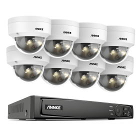 Annke 8CH NVR 12MP HD IP Security Camera Poe 6K Dual Light Audio Fixed Video Surveillance Human Vehicle Detection CCTV System (Color: 8CH NVR 8PCS Camera, Build-in HDD: 1T)