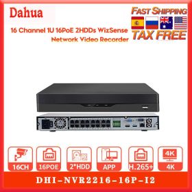 Dahua NVR2216-16P-I2 16CH NVR 16CH 1U 16POE 2HDDs WizSense 12MP Resolution Face Recognition WizSense 4K Network Video Recorder (Build-in HDD: nan, Video Input: 16CH)