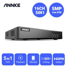 ANNKE 5MP Lite HD 16CH Video Surveillance DVR H.265+ 5IN1 Digital CCTV Recorder PIR Motion Detection For 2MP 3MP IP Cameras (Build-in HDD: nan)