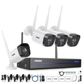 ANNKE WS300 WiFi Video Surveillance System 5MP NVR 3MP IP Cameras Audio Recording Security Cameras AI Detection CCTV Cameras Kit (Color: 4PCS Cameras, Build-in HDD: nan)