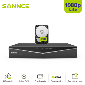 SANNCE 8 Channel 1080P 5-in-1 Security DVR 1080P Hybrid CCTV Video Recorder 8CH for Home Surveillance System with 2T HDD (Build-in HDD: 2T, Video Input: 8CH)
