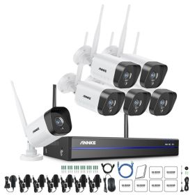 ANNKE WS300 WiFi Video Surveillance System 5MP NVR 3MP IP Cameras Audio Recording Security Cameras AI Detection CCTV Cameras Kit (Color: 6PCS Cameras, Build-in HDD: nan)