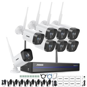 ANNKE WS300 WiFi Video Surveillance System 5MP NVR 3MP IP Cameras Audio Recording Security Cameras AI Detection CCTV Cameras Kit (Color: 8PCS Cameras, Build-in HDD: nan)