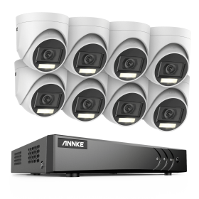 ANNKE H.265+ 8CH 5MP DVR Security Surveillance Kits 8pcs 5MP PIR Outdoor Cameras IP67 Weatherproof DVR SECUR Camera System Alarm (Color: 8CH DVR 8Pcs Kits, Build-in HDD: nan)