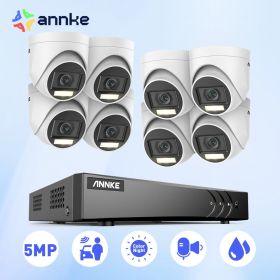 ANNKE 8CH 5MP Lite HD Video Security Camera System 5IN1 H.265+ DVR With 8X 5MP Dome Home CCTV Surveillance Cameras (Build-in HDD: 2T)