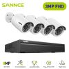SANNCE 8CH 5MP HD POE Video Security Surveillance Cameras System 4PCS 8MP IP Cameras Outdoor Weatherproof Home CCTV NVR System