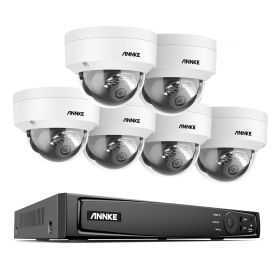 ANNKE 8CH 4K Ultra HD POE Network Video Security System 8MP H.265+ NVR With 8pcs 8MP Weatherproof IP Camera CCTV Security Kit (Color: 6Pcs Camera, Build-in HDD: 2T)