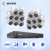 ANNKE 16CH FHD 5MP POE Video Security System H.265+ 8MP NVR With 16X 5MP Weatherproof Surveillance POE Cameras With Audio Record