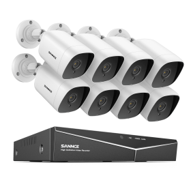 SANNCE 8CH 1080P Lite DVR CCTV System 4/8pcs FD 2.0MP Security Cameras IR Outdoor IP66 Video Surveillance Kit Motion Detection (Color: 8CH 8PCS DVR Kit, Build-in HDD: nan)
