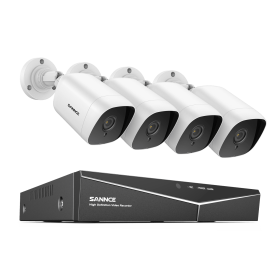 SANNCE 8CH 1080P Lite DVR CCTV System 4/8pcs FD 2.0MP Security Cameras IR Outdoor IP66 Video Surveillance Kit Motion Detection (Color: 8CH 4PCS DVR Kit, Build-in HDD: 1T)