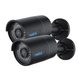 Reolink Smart IP Camera 5MP PoE Outdoor Infrared Night Vision Bullet Camera Featured with Person/Vehicle Detection RLC-510A (Sensor Size: 2Pcs Black 510A, Focus: Fixed Focal)
