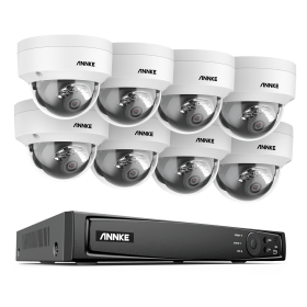 ANNKE 8CH 4K Ultra HD POE Network Video Security System 8MP H.265+ NVR With 8pcs 8MP Weatherproof IP Camera CCTV Security Kit (Color: 8Pcs Camera, Build-in HDD: nan)