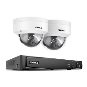 ANNKE 8CH 4K Ultra HD POE Network Video Security System 8MP H.265+ NVR With 8pcs 8MP Weatherproof IP Camera CCTV Security Kit (Color: 2Pcs Camera, Build-in HDD: nan)