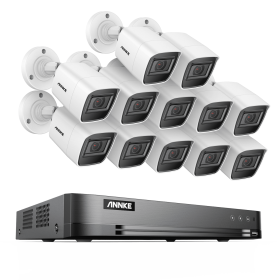 ANNKE 4K Ultra HD 16CH DVR Security Camera System with 8PCS Full Color Night Vision Home Outdoor Indoor CCTV Surveillance Kit (Color: 16CH 12Pcs Kits, Build-in HDD: nan)
