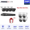 ANNKE 8CH 5MP Ultra HD POE Network Video Security System 5MP H.265+ NVR Kits 4Pcs 5MP IP Camera CCTV Video Surveillance Protect