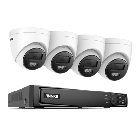 ANNKE 8CH 4K POE Network Video Security System 8MP H.265+ NVR With 8MP Audio Recording Weatherproof IP Camera CCTV Security Kit (Color: 8CH 4PCS  NVR Kit, Build-in HDD: 4T)