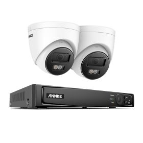 ANNKE 8CH 4K POE Network Video Security System 8MP H.265+ NVR With 8MP Audio Recording Weatherproof IP Camera CCTV Security Kit (Color: 8CH 2PCS  NVR Kit, Build-in HDD: 1T)