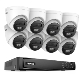 ANNKE 8CH 4K POE Network Video Security System 8MP H.265+ NVR With 8MP Audio Recording Weatherproof IP Camera CCTV Security Kit (Color: 8CH 8PCS NVR Kit, Build-in HDD: 4T)