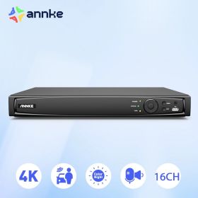 ANNKE 8MP 16CH POE Video Recorder 4K H.265+ NVR For POE 2MP 4MP 5MP 8MP IP POE Camera Home Surveillance Security Motion Detect (Build-in HDD: nan, Video Input: 16CH)