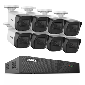 ANNKE 5MP POE Video Security Camera System Smart Home Video Surveillance H.265+ Night Vision IR Network Two Way Audio Cameras (Color: 8PCS Cameras, Build-in HDD: 4T)