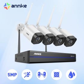 ANNKE 5MP WiFi CCTV System 10CH NVR Security Camera System Two Way Audio Outdoor Wireless IP Cameras Video Surveillance Kit (Build-in HDD: 2T)