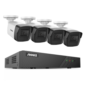 ANNKE 5MP POE Video Security Camera System Smart Home Video Surveillance H.265+ Night Vision IR Network Two Way Audio Cameras (Color: 4PCS Cameras, Build-in HDD: 2T)