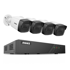 ANNKE 5MP PoE IP Security Camera System 4pcs Dome Cameras 6MP NVR Night Vision Mic IP67 Outdoor Indoor CCTV Surveillance (Color: 8CH NVR 4PCS Camera, Build-in HDD: 4T)