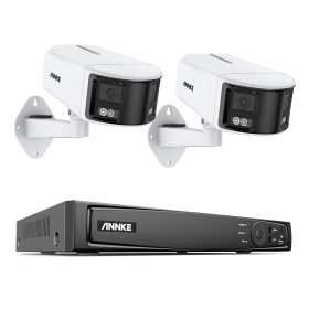 ANNKE 8MP Security Camera Dual Lens 8CH NVR Ultra HD POE Ai Human Detection CCTV Video Surveillance Kit 180 Degrees Panoramic (Color: 8CH NVR 2Pcs Kits, Build-in HDD: 4T)