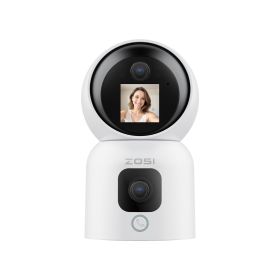 ZOSI 360° Smart Home Security Camera PTZ Auto Tracking Baby Monitor AI Panoramic HD Night Vision Indoor WiFi Surveillance Camera (Sensor Size: C528M6)