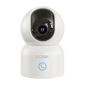 ZOSI 360° Smart Home Security Camera PTZ Auto Tracking Baby Monitor AI Panoramic HD Night Vision Indoor WiFi Surveillance Camera (Sensor Size: C518)